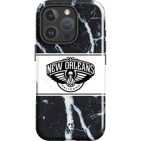 NBA New Orleans Pelicans Marble iPhone 16 Pro Magsafe Impact Case